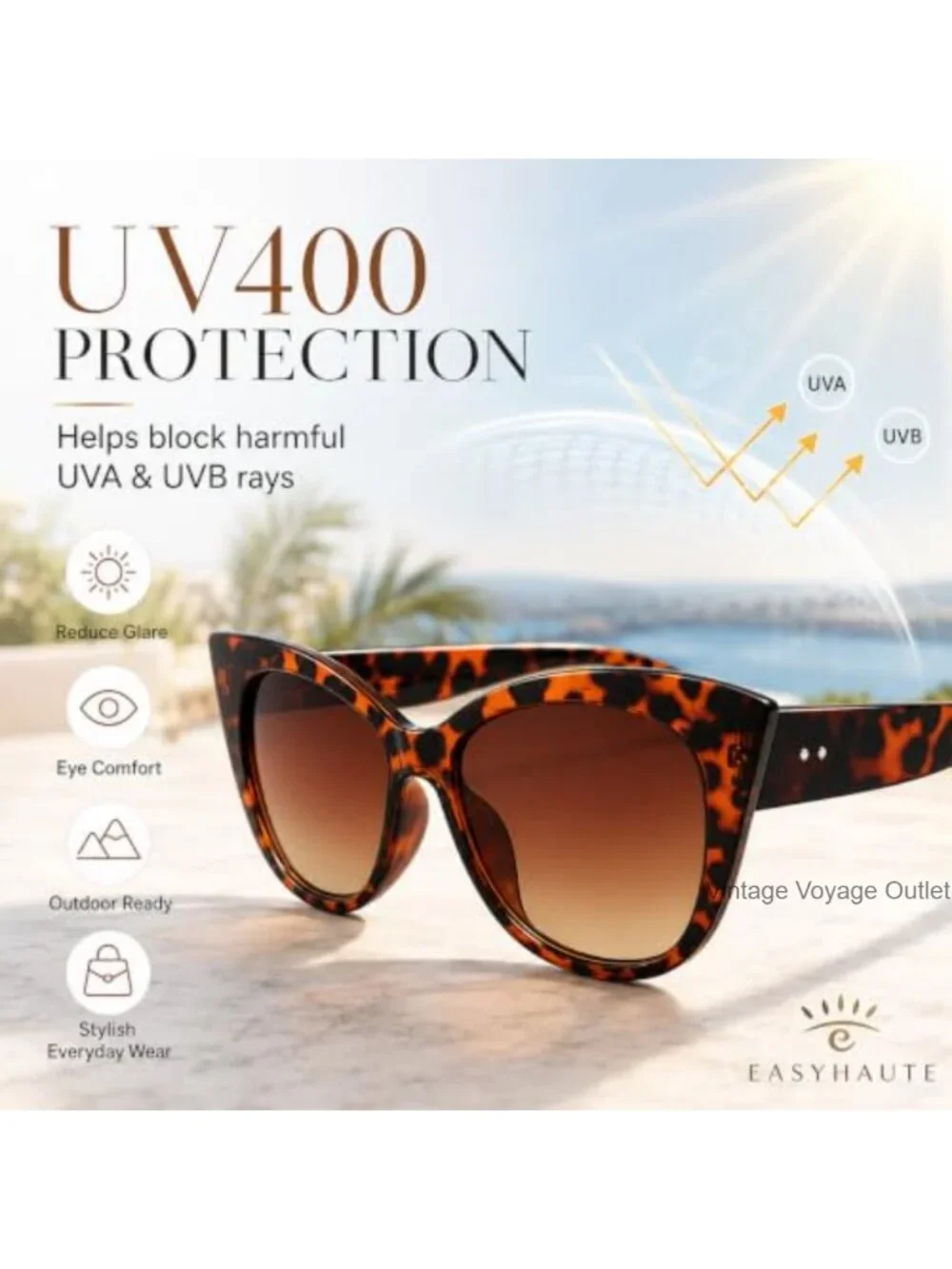 Retro Cat Eye Sunglasses for Women UV400 Protection Non-Polarized Vintage Style